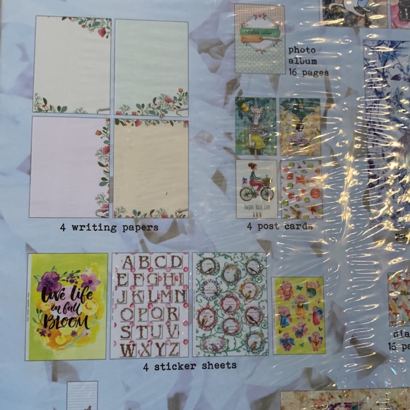 Box full of crafting papers, scrapbook and diary pages, stickers, labels, etc - Picture 9 of 12